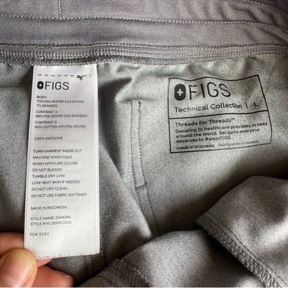 NWOT FIGS Womens Gray Zamora High Waisted Jogger Scrub Pants size L - Picture 10 of 13